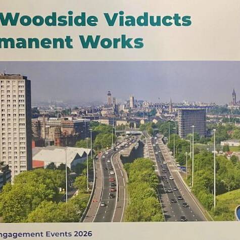 Looking west along the M8 towards the Woodside Viaduct