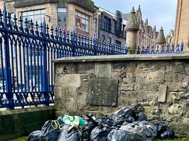 Black refuse sacks filled with rubbish collected during the litter pick