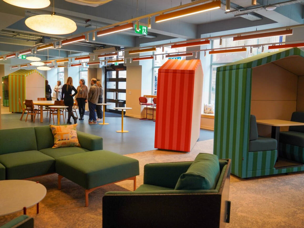 One of the rooms at The Nook with modern furniture