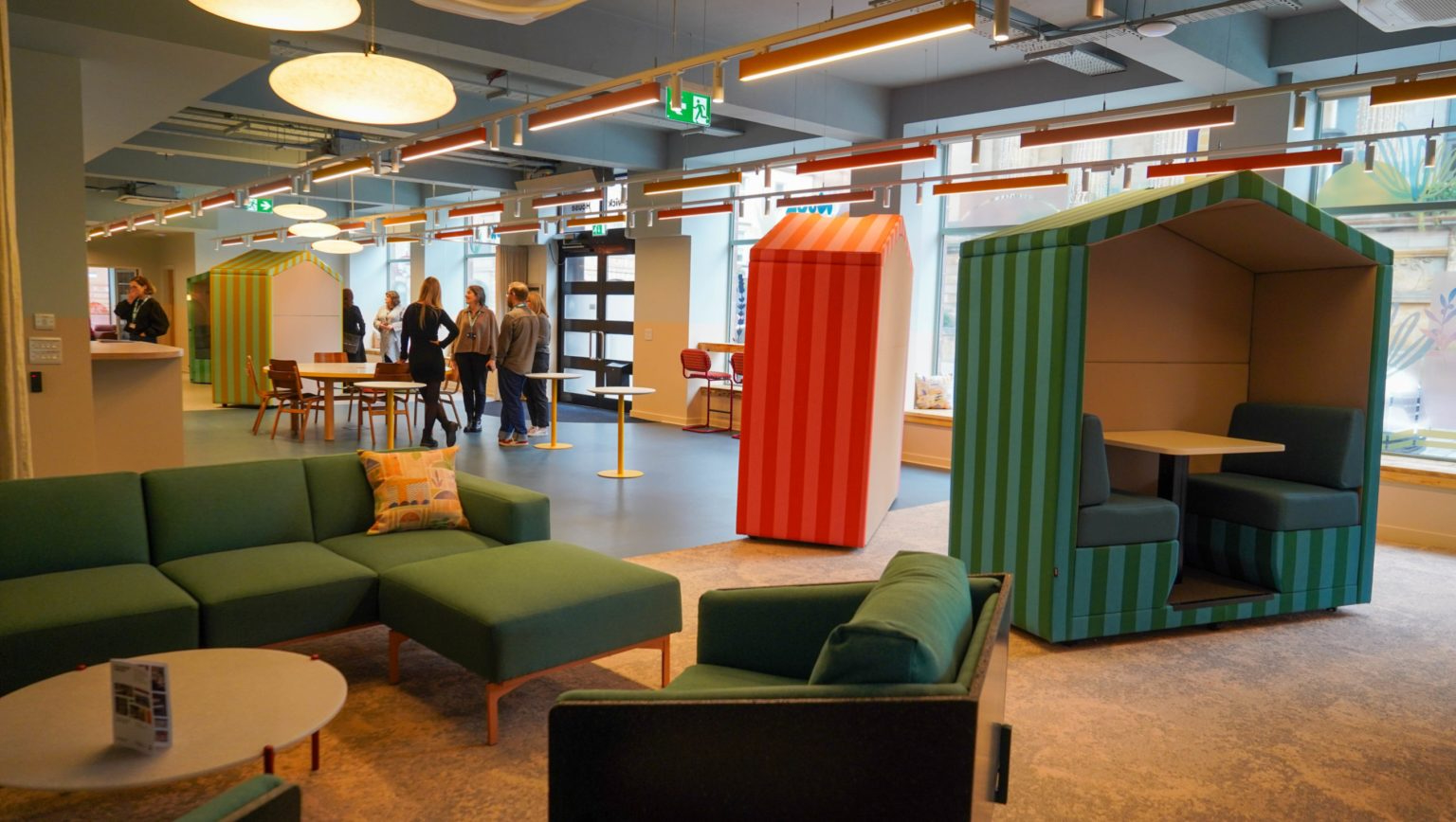One of the rooms at The Nook with modern furniture