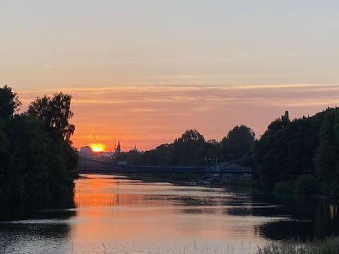 River Clyde at sunset from Glasgow Green