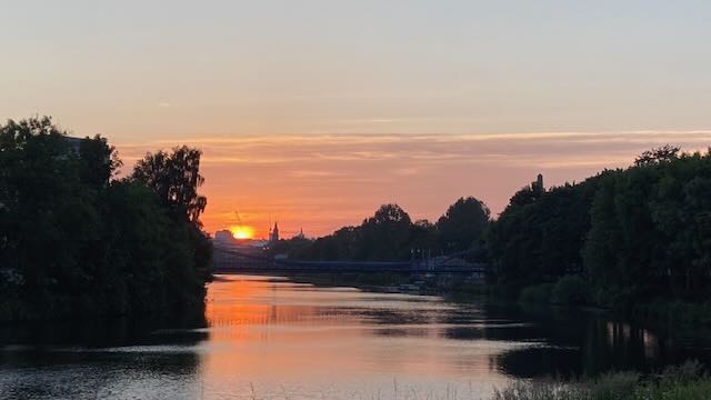 River Clyde at sunset from Glasgow Green