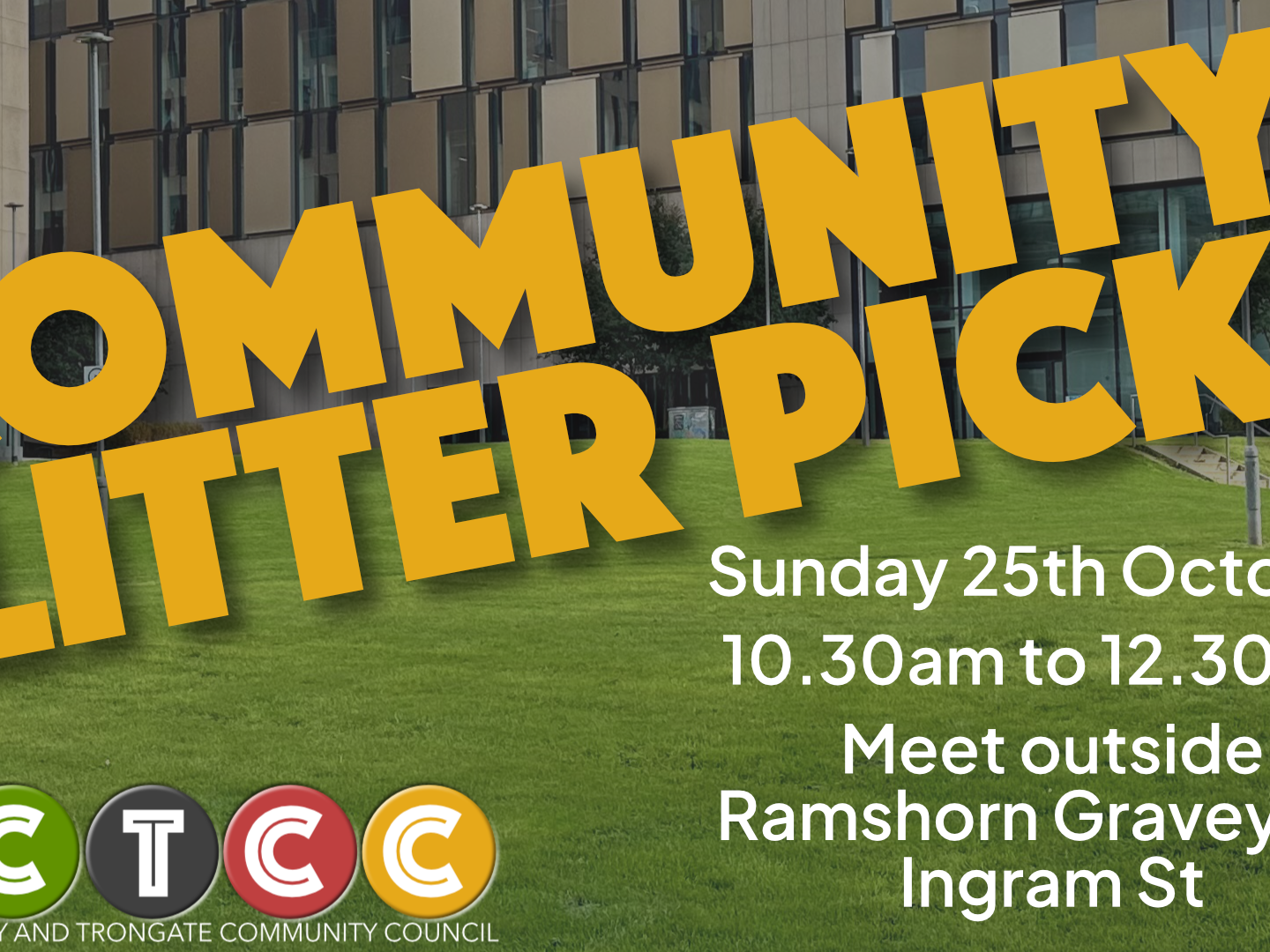 MCTCC Community Litter Pick taking place on Sunday 25th October, with times and meeting place