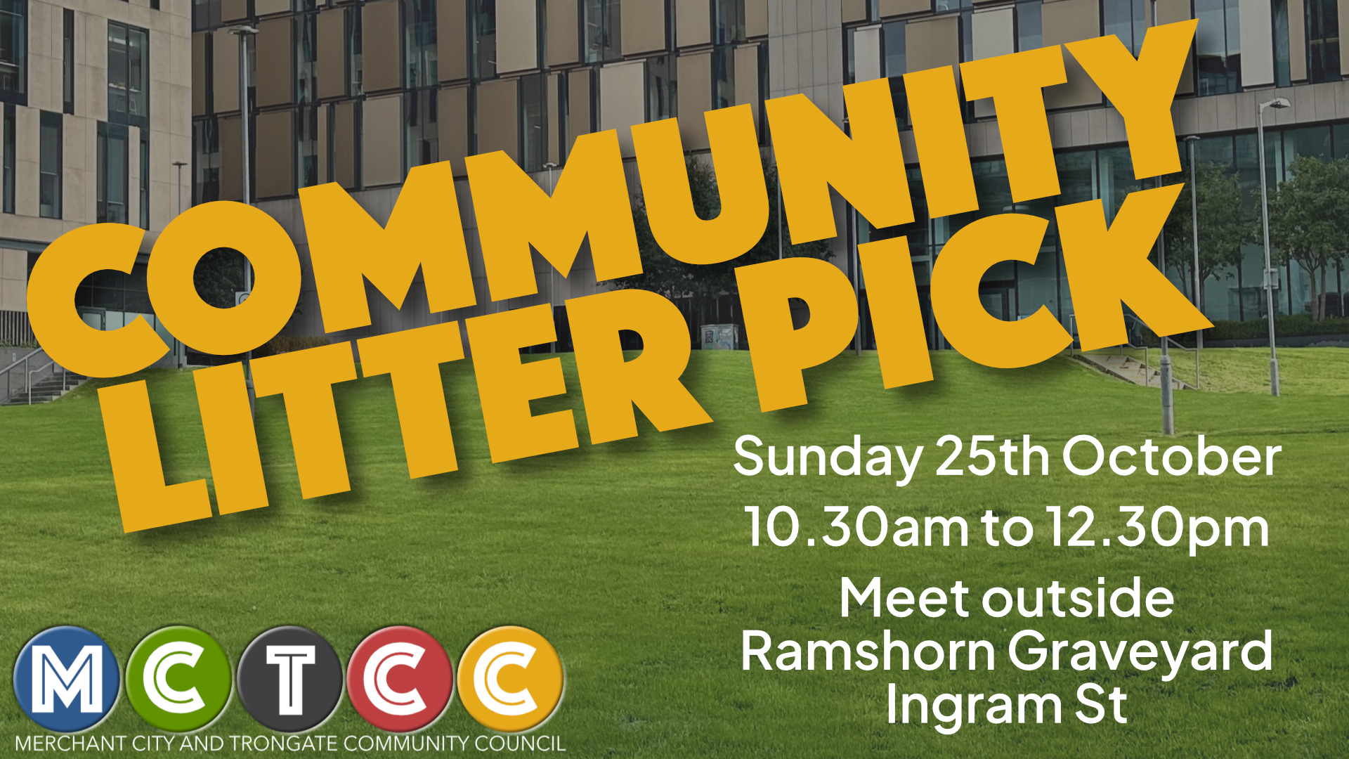 MCTCC Community Litter Pick taking place on Sunday 25th October, with times and meeting place